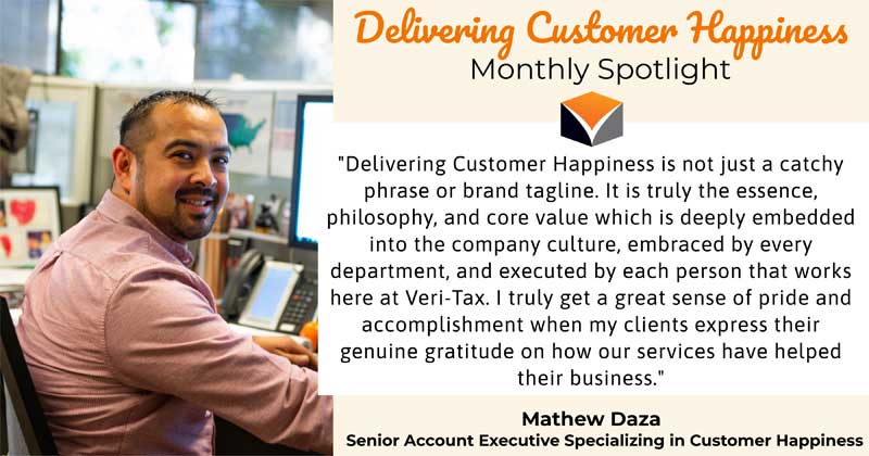 Delivering Customer Happiness Monthly Spotlight – featuring Mathew Daza